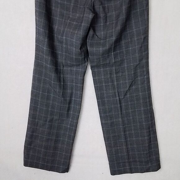 Ann Taylor Womens Pants Gray Plaid Career Slacks sz 6 Curvy Mid Rise Boot Cut - Picture 8 of 11
